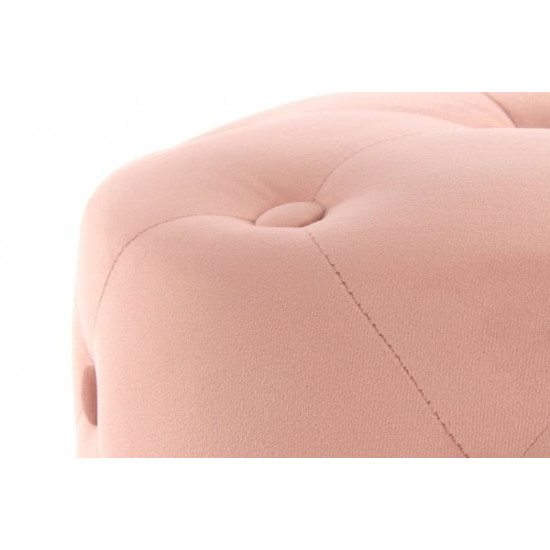 Velvet pouf Kayoom Piano 225 Pink Round Capitone screed (69G9A)