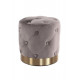 Velvet pouffe Kayoom Piano 225 Gray-beige Round Capitonne screed (KP42K)