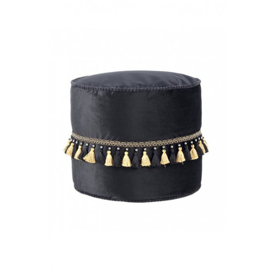 Velvet pouf Kayoom Taj Mahal 225 Black Round (YG4C9)