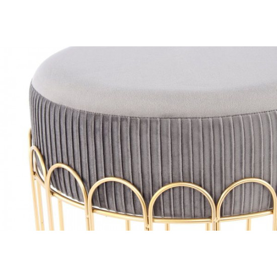 Velvet pouf Kayoom Cleopatra 425 Gray Round (YRK6F)