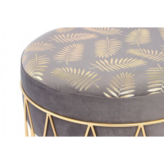 Round pouffe Kayoom Cleopatra 225 Gray Print Textile (7ESCN)