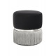 Fringed Pouf Kayoom Rebecca 125 Black / Gray Round (Y3CM7-BLK)