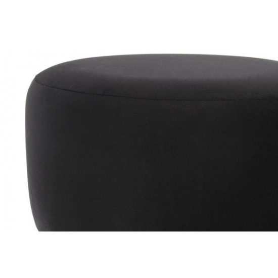 Fringed Pouf Kayoom Rebecca 125 Black / Gray Round (Y3CM7-BLK)