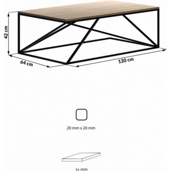 Coffee and coffee table GoodsMetall in Loft style 1200x640x420 (ZhS1186)