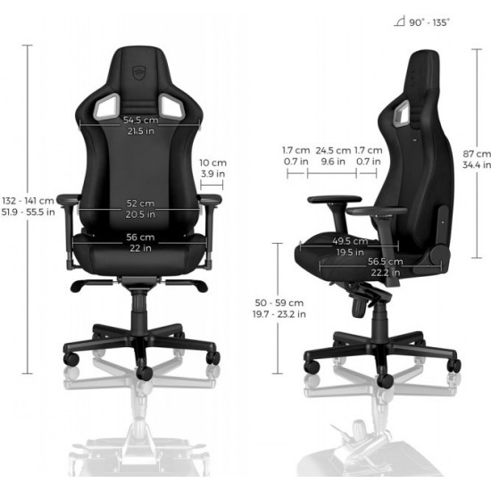 Крісло для геймерів NOBLECHAIRS EPIC Gaming Black Edition (NBL-PU-BLA-004)