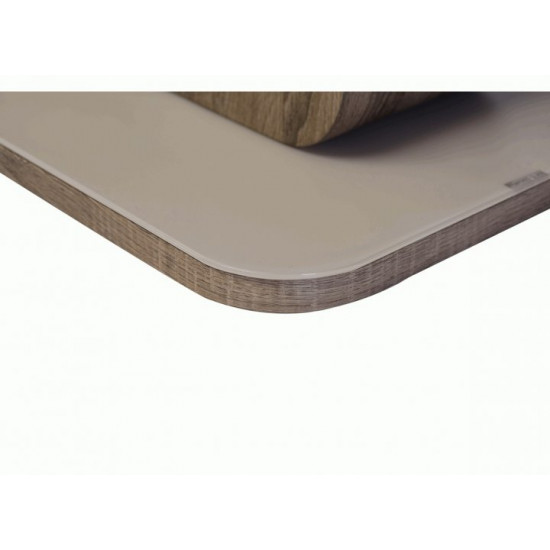 Folding glass dining table Vetro TML-521-1 cappuccino color + oak