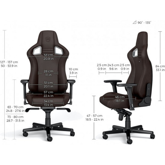 Крісло геймерське NOBLECHAIRS EPIC Темно-коричневе (NBL-PU-JVE-001)