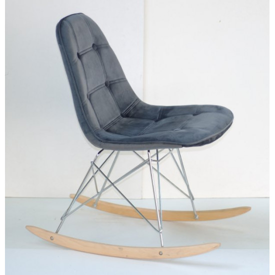 Rocking chair Alex Rack Velvet Onder Mebli Gray B-3