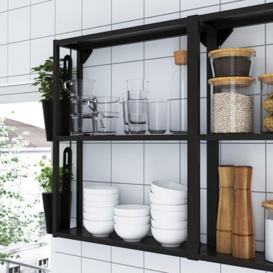 Cutout kitchen IKEA ENHET 185x63.5x222 cm anthracite/white (493.382.17)