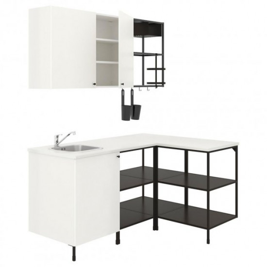 Cutout kitchen IKEA ENHET 181.5x63.5x222 cm anthracite/white (493.381.61)