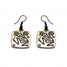 EARRINGS OF FIERY APE, BRONZE. BRAND Scythian Ethnica. Shipping: FREE 