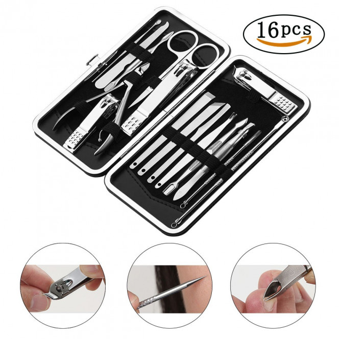 Manicure Pedicure Set Nail Clippers - Mifine 16 In 1 Stainless Steel...Shipping: FREE Standard International Shipping