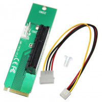 Riser adapter PCI-E 4x Female to NGFF M.2 M Key Male, Power Cable 4 Pin to Molex