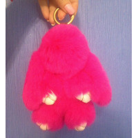 Keychain rabbit crimson / fur keychain / keychain bunny 18 cm