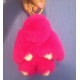 Keychain rabbit crimson / fur keychain / keychain bunny 18 cm