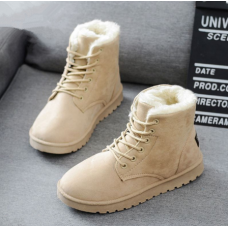 Women Boots 2019 Winter Snow Boots Female Boots Duantong Warm Lace Flat with Women Shoes Tide Botas Mujer