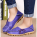 Fashion Women Flats Genuine Leather Shoes Women Flats Ladies Shoes Female Cutout Slip On Ballet Flat Shoes Loafers Big Size