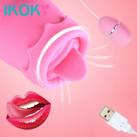 IKOKY Вибраторы для языка 11 режимов USB мощность вибрационный Яйцо G-spot Массаж оральный лизание клитор стимулятор секс игрушки для женщин