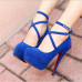 Footwear; womens pumps; Wedding evening shoes with cross lacing and ankle strap; model womens platform shoes; Plus Size Suede Women Pumps Fashion Spring 2020