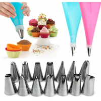 Silicone pastry bag with attachments 15 pcs