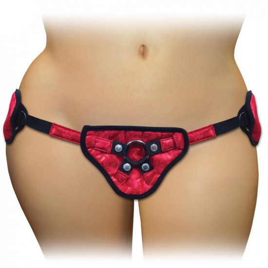 Sportsheets Strapon Briefs - Plus Red Lace w / Satin Corsette Strap On