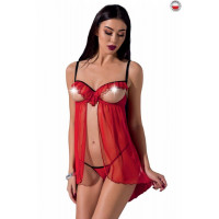 Erotic set CHERRY CHEMISE Red XXL / XXXL - Passion Exclusive