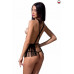 Эротический комплект INDRA SET WITH OPEN BRA Black L/XL - Passion Exclusive