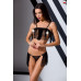 Эротический комплект KASSANDRA SET WITH OPEN BRA Black S/M - Passion Exclusive