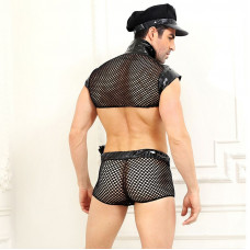 Mens erotic costume police JSY Strict Alfred