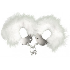 Adrien Lastic Handcuffs White metal handcuffs with white trim