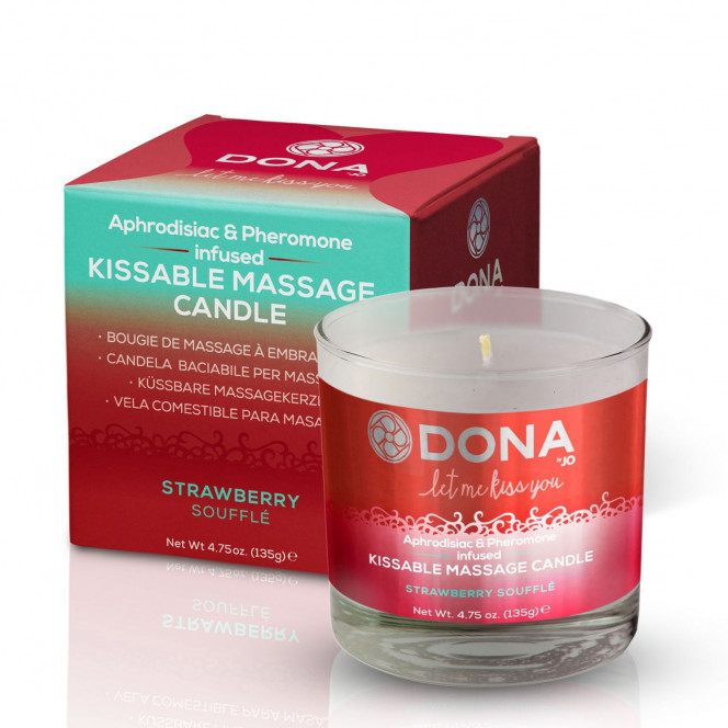 DONA Kissable Massage Candle Strawberry Souffle Massage Candle (125 ml)