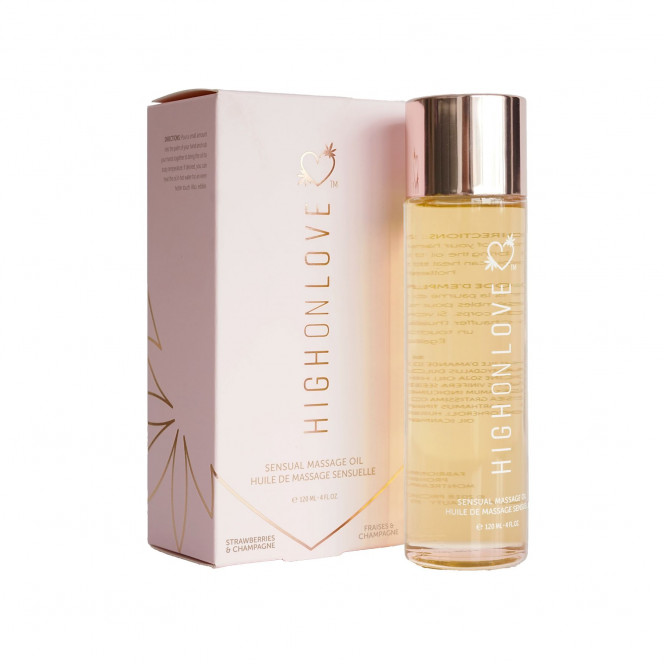 HighOnLove Massage Oil - Strawberry & Champagne (120 ml)