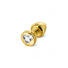 Butt plug with rhinestone Diogol Anni R Heart Gold Crystal 25mm