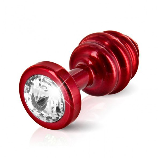 Butt plug with rhinestone Diogol ANNI Ano Red 30mm