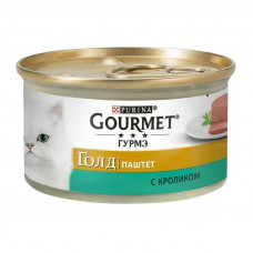 Gourmet (Gurme) of Gold is the Tinned forage paste with a rabbit for adult cats