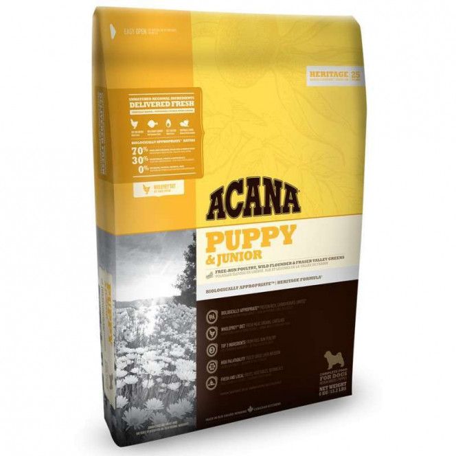 Acana Puppy & Junior - A dry feed with meat of a chicken for puppies of average breeds