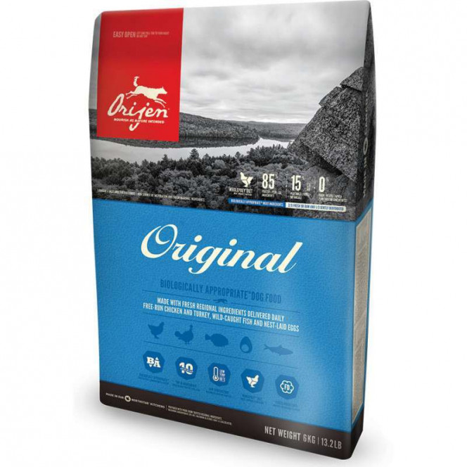 Orijen Original Dog - A dry feed with meat of chickens and turkeys for dogs of all breeds and all stages of life