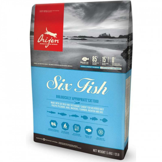 Orijen 6 Fish Cat&Kitten - A dry feed with 6 species of fish for cats of all breeds and all stages of life