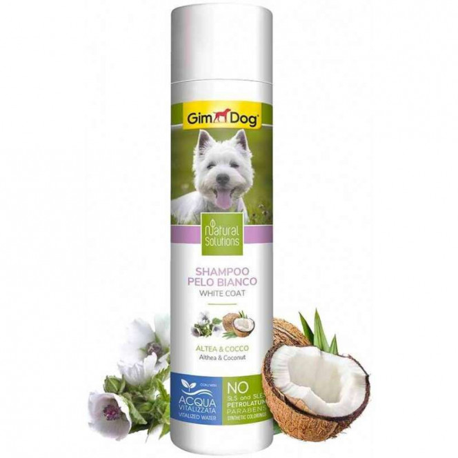 GimDog (DzhimDog) Natural Solution Shampoo White Coat - Shampoo with altey and a coco for dogs with white wool