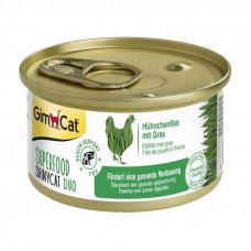 GimCat (DzhimKet) Superfood ShinyCat Duo - A tinned forage with chicken and a grass for cats and cats (pieces in broth)