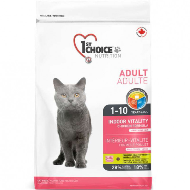 1st Choice (Fest Choys) Vitality Indoor - A dry feed with chicken for adult cats