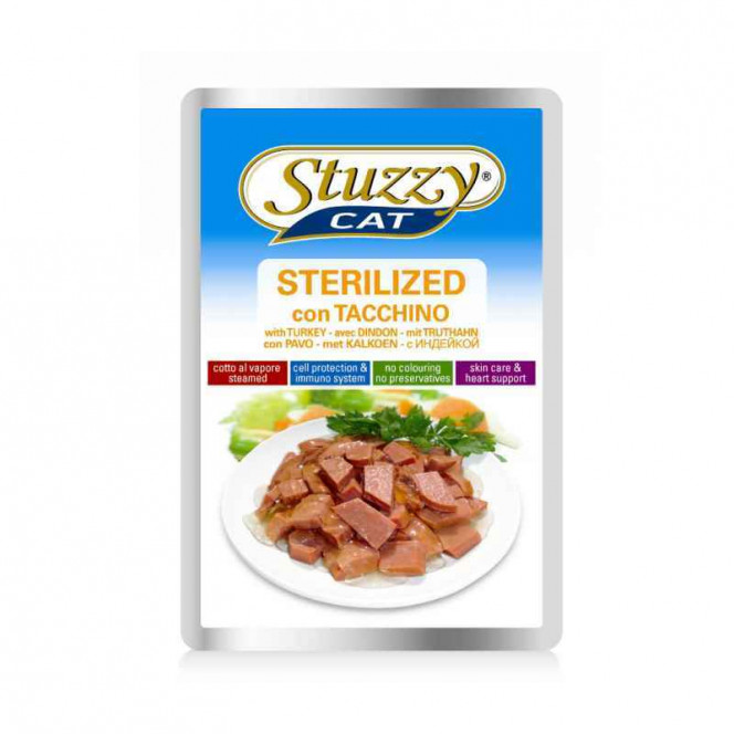 Stuzzy (Штузи) Cat Sterilized Turkey - Консервированный корм с индейкой для стерилизованных кошек (кусочки в соусе)