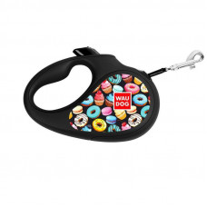 Collar WAUDOG Roulette Leash - A lead roulette for dogs with the drawing Doughnuts