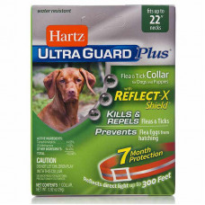 Hartz Ultra Guard Plus Flea&Tick Collar For Dogs And Puppies Reflekt-H Shield - A collar with a reflective strip from fleas and ticks for dogs