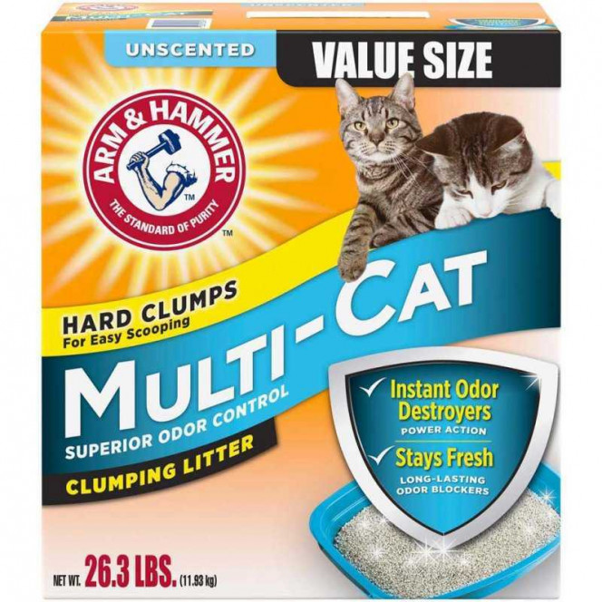 Arm and Hammer (Automated workplace and Hummer) Multi Cat Unscented Clumping Litter - Cat litter, komkuyushchiysya, without aroma