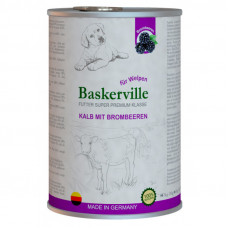 Baskerville Super Premium Kalb Mit Brombeeren - Canned food with veal and blackberry for puppies