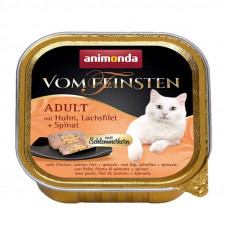 Animonda Vom Feinsten Adult mit Huhn Lachsfilet + Spinat - Tinned cat food with chicken, a salmon and spinach