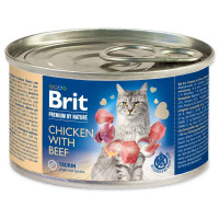 Brit Premium (Premium Is shaven) by Nature Chicken with Beef is the Damp forage with chicken and beef for adult cats (paste)