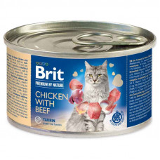 Brit Premium (Premium Is shaven) by Nature Chicken with Beef is the Damp forage with chicken and beef for adult cats (paste)