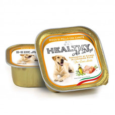 Healthy All days - A tinned forage with chicken meat and carrot for dogs (paste with pieces)